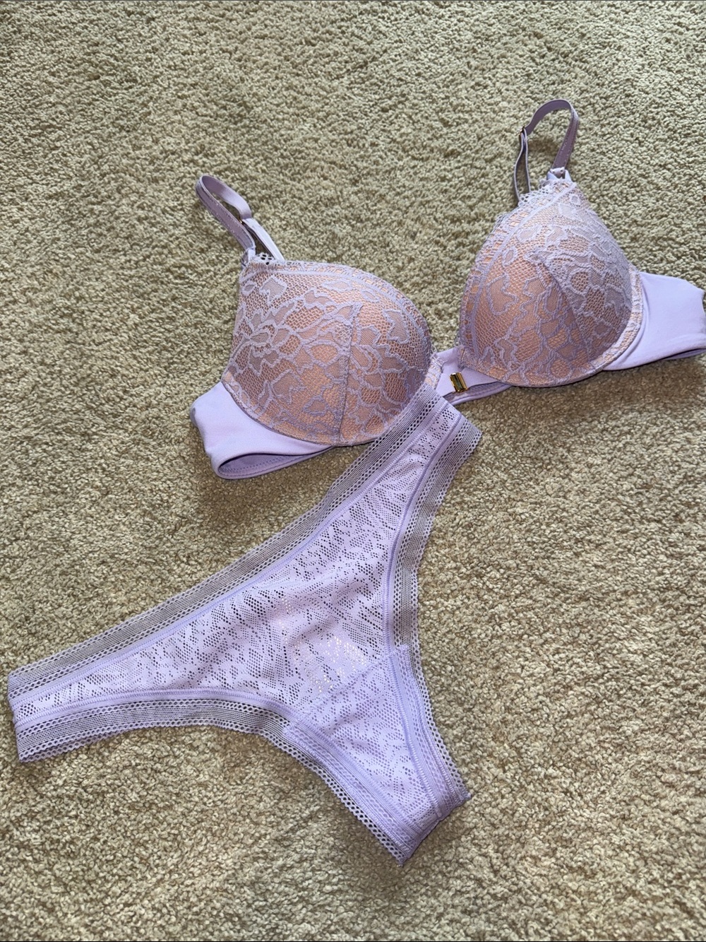 Lace Push Up and Thong